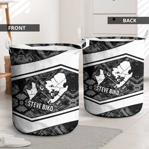 Steve Biko Laundry Basket with Monochrome Portrait, Ideas Do Not Die Quote - African Pride