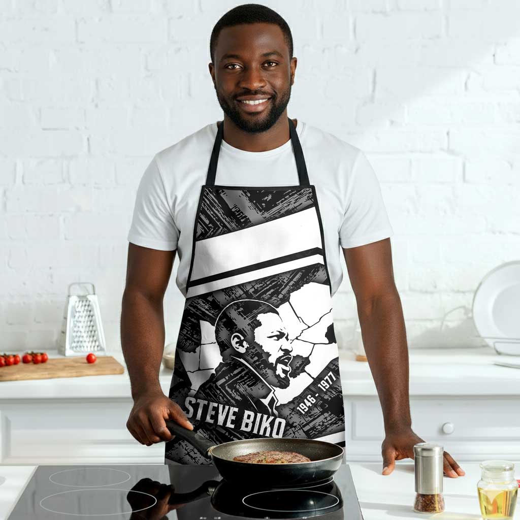 Steve Biko Apron with Monochrome Portrait, Ideas Do Not Die Quote - African Pride