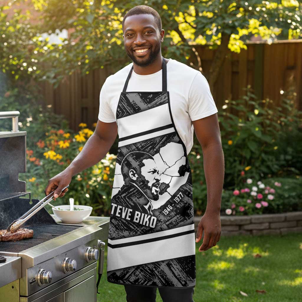Steve Biko Apron with Monochrome Portrait, Ideas Do Not Die Quote - African Pride