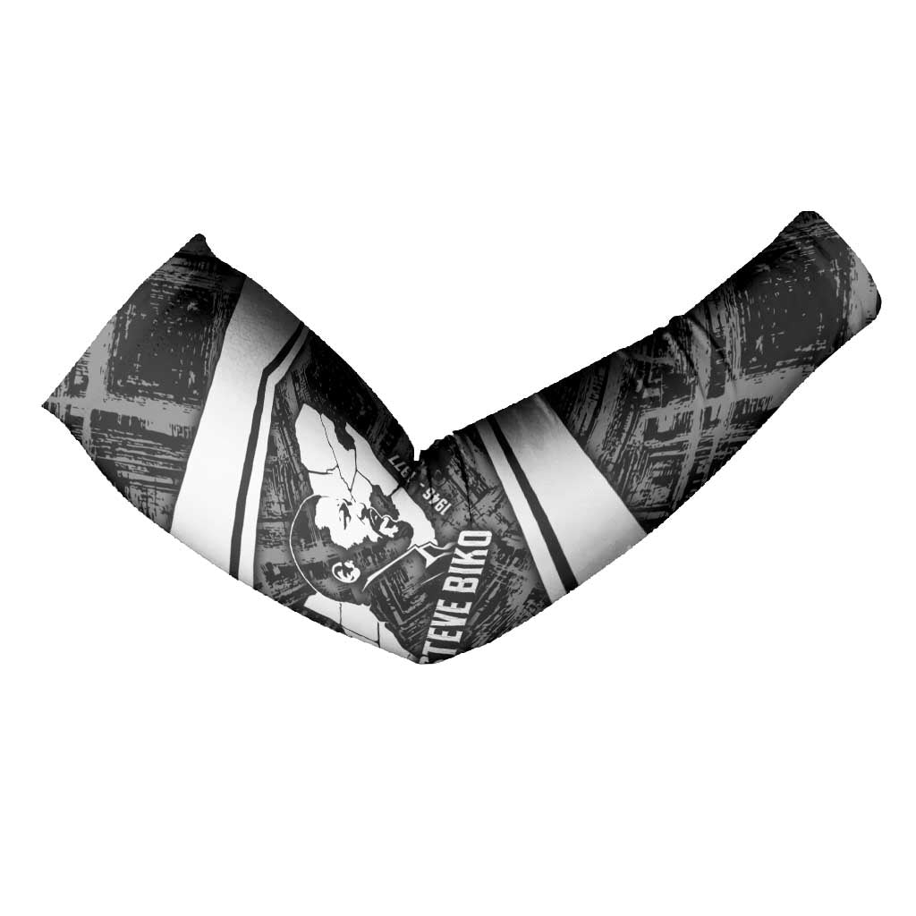 Steve Biko Arm Sleeves with Monochrome Portrait, Ideas Do Not Die Quote - African Pride
