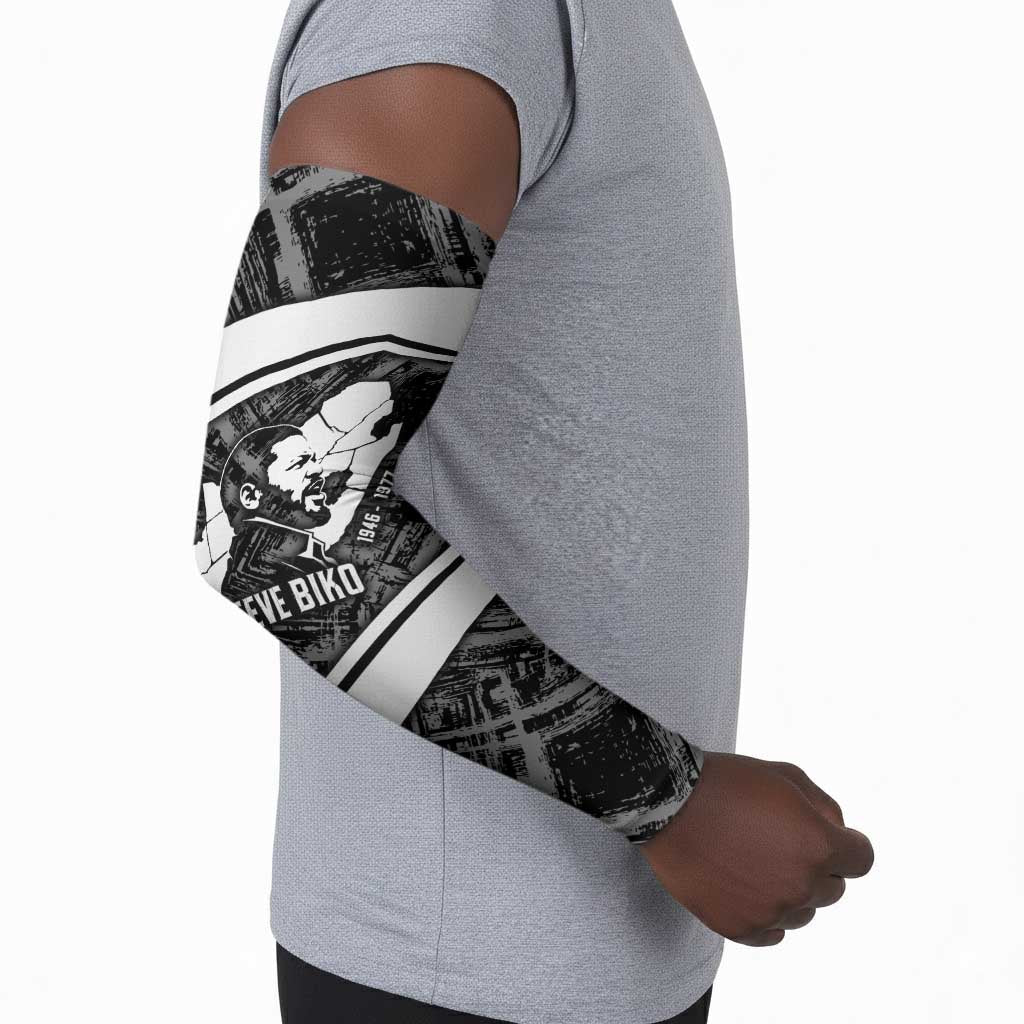 Steve Biko Arm Sleeves with Monochrome Portrait, Ideas Do Not Die Quote - African Pride