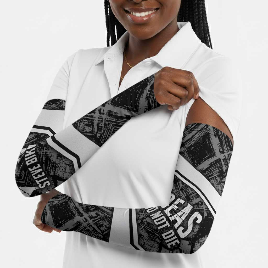 Steve Biko Arm Sleeves with Monochrome Portrait, Ideas Do Not Die Quote - African Pride
