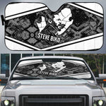 Steve Biko Auto Sun Shade with Monochrome Portrait, Ideas Do Not Die Quote - African Pride