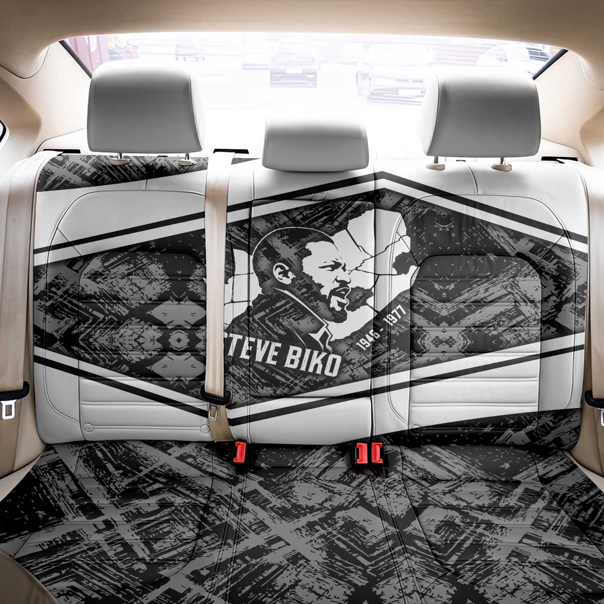 Steve Biko Back Car Seat Cover with Monochrome Portrait, Ideas Do Not Die Quote - African Pride