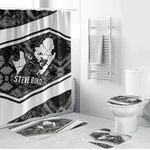 Steve Biko Bathroom Set with Monochrome Portrait, Ideas Do Not Die Quote - African Pride