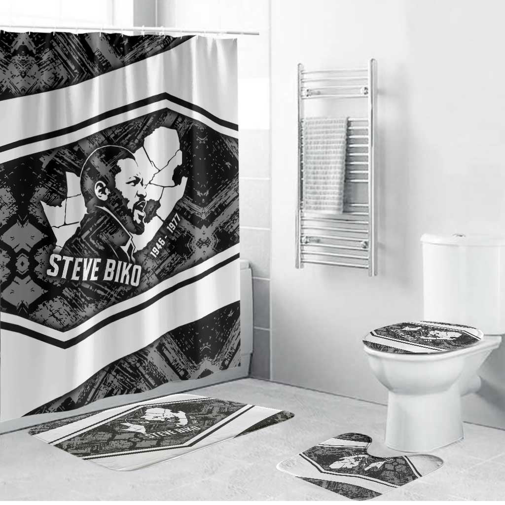 Steve Biko Bathroom Set with Monochrome Portrait, Ideas Do Not Die Quote - African Pride