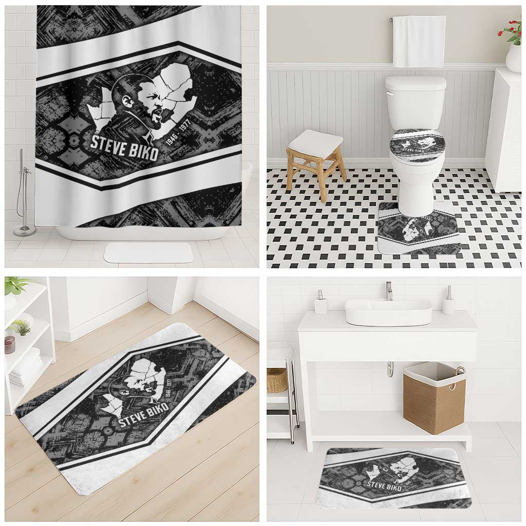 Steve Biko Bathroom Set with Monochrome Portrait, Ideas Do Not Die Quote - African Pride