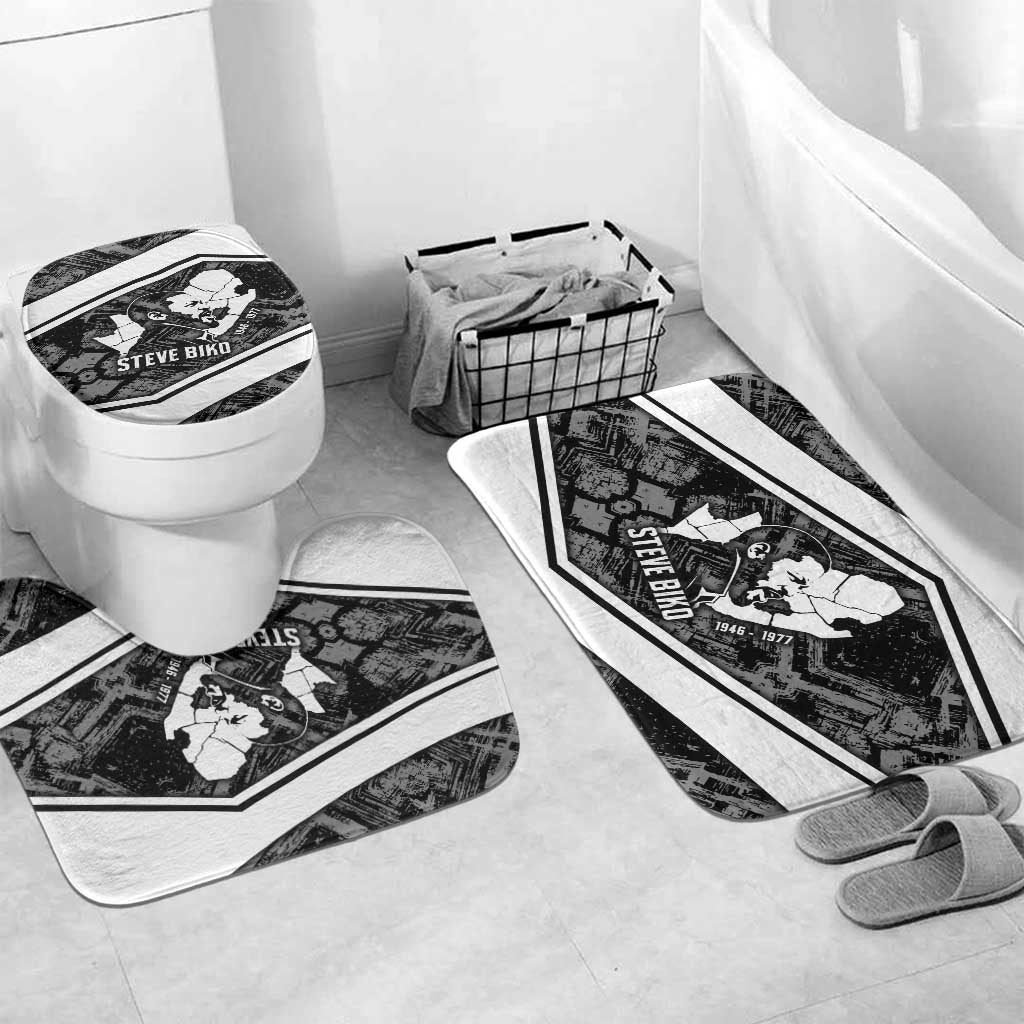 Steve Biko Bathroom Set with Monochrome Portrait, Ideas Do Not Die Quote - African Pride