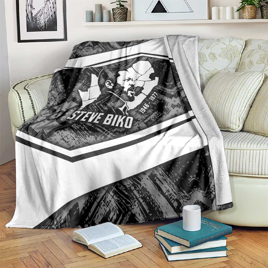 Steve Biko Blanket with Monochrome Portrait, Ideas Do Not Die Quote - African Pride