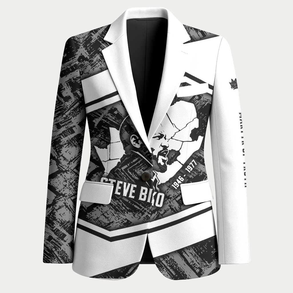 Steve Biko Blazer with Monochrome Portrait, Ideas Do Not Die Quote - African Pride