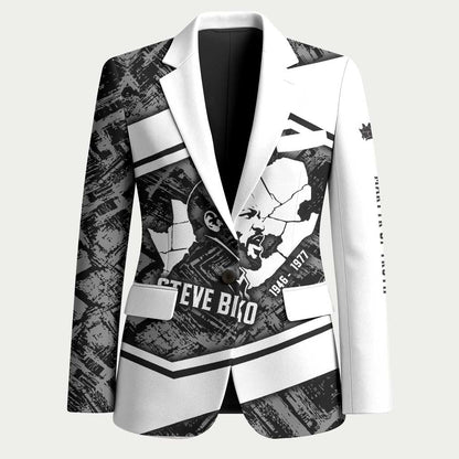 Steve Biko Blazer with Monochrome Portrait, Ideas Do Not Die Quote - African Pride