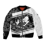 Steve Biko Bomber Jacket with Monochrome Portrait, Ideas Do Not Die Quote - African Pride