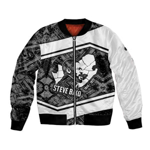 Steve Biko Bomber Jacket with Monochrome Portrait, Ideas Do Not Die Quote - African Pride