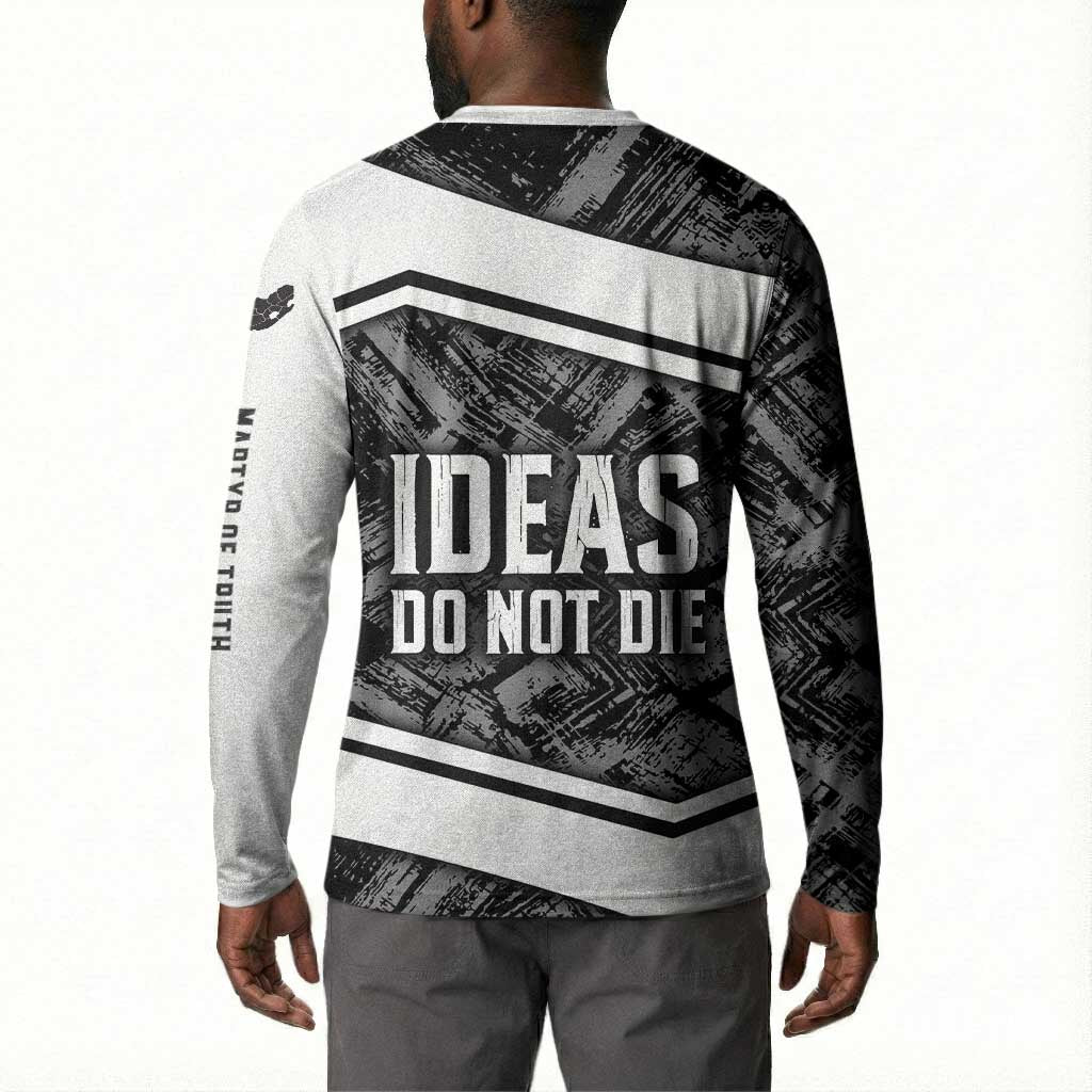 Steve Biko Button Sweatshirt with Monochrome Portrait, Ideas Do Not Die Quote