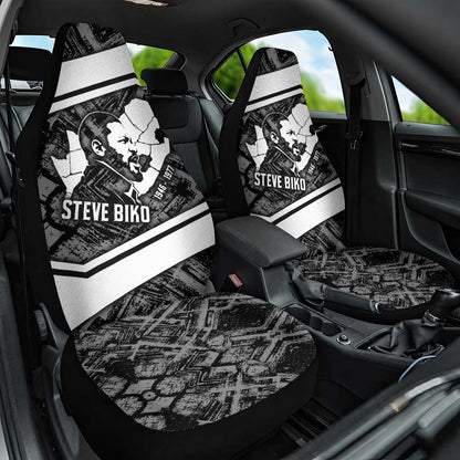Steve Biko Car Seat Cover with Monochrome Portrait, Ideas Do Not Die Quote - African Pride