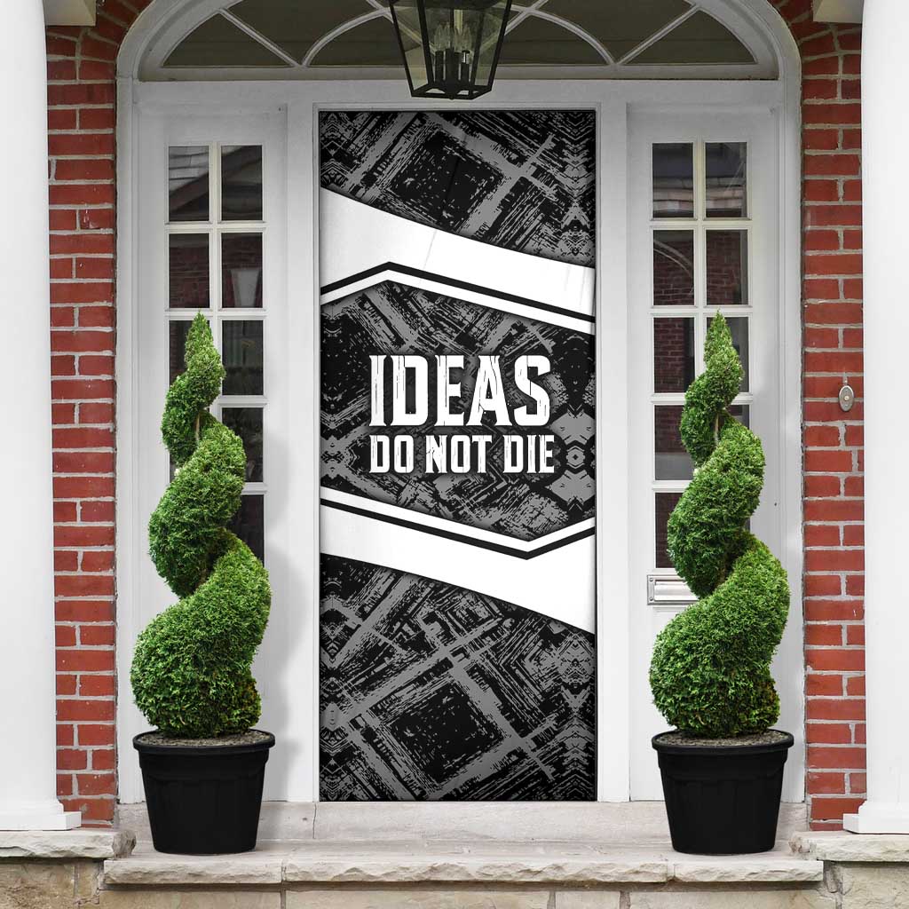 Steve Biko Door Cover with Monochrome Portrait, Ideas Do Not Die Quote - African Pride