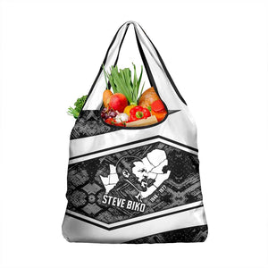 Steve Biko Grocery Bag with Monochrome Portrait, Ideas Do Not Die Quote - African Pride