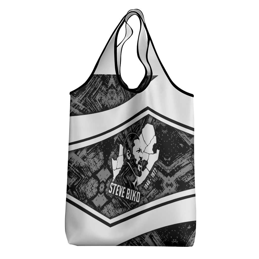 Steve Biko Grocery Bag with Monochrome Portrait, Ideas Do Not Die Quote - African Pride