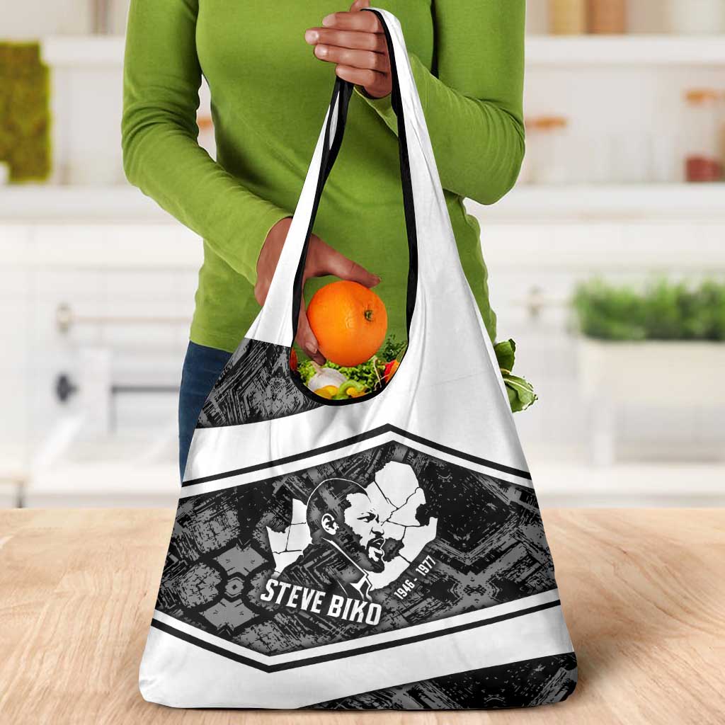 Steve Biko Grocery Bag with Monochrome Portrait, Ideas Do Not Die Quote - African Pride