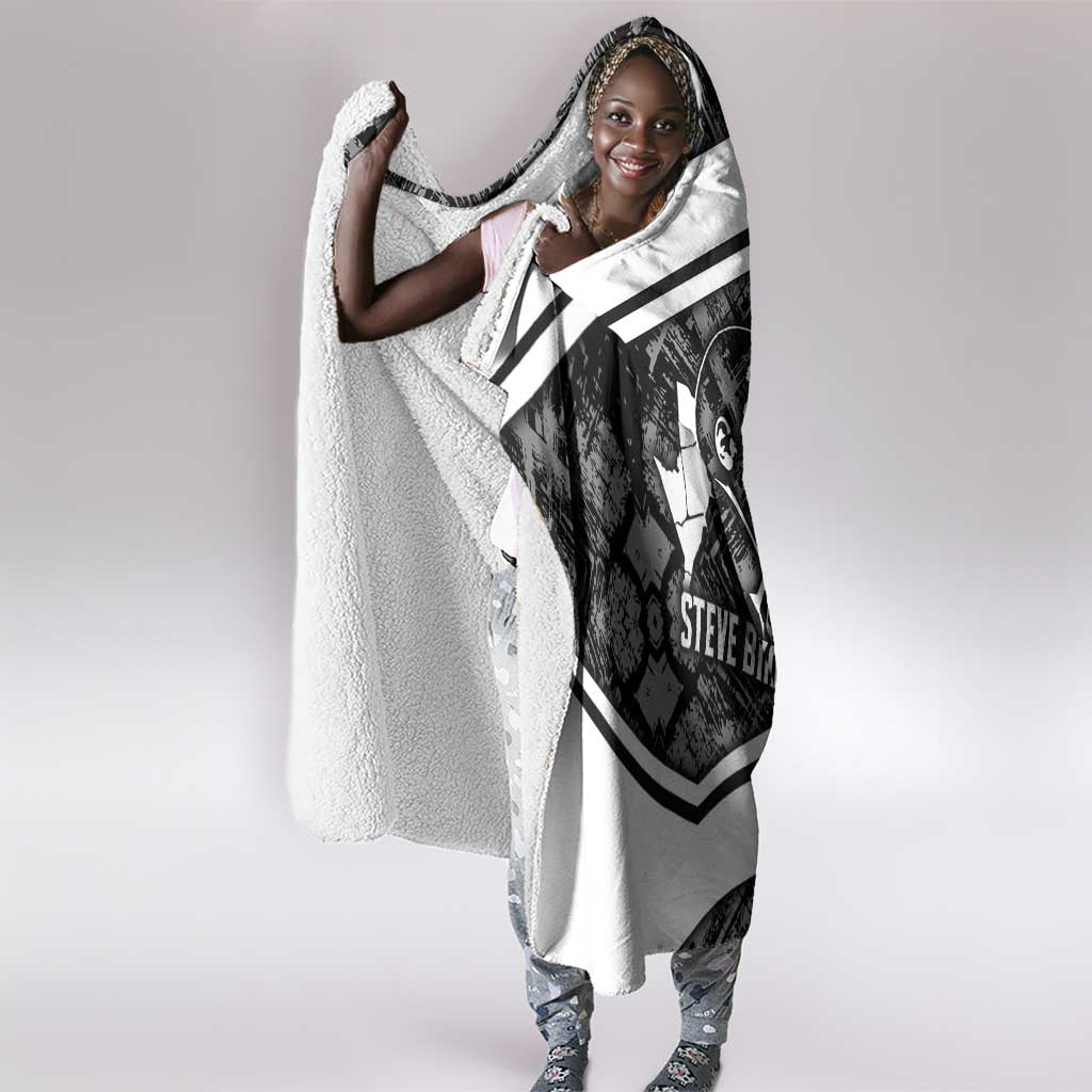Steve Biko Hooded Blanket with Monochrome Portrait, Ideas Do Not Die Quote - African Pride