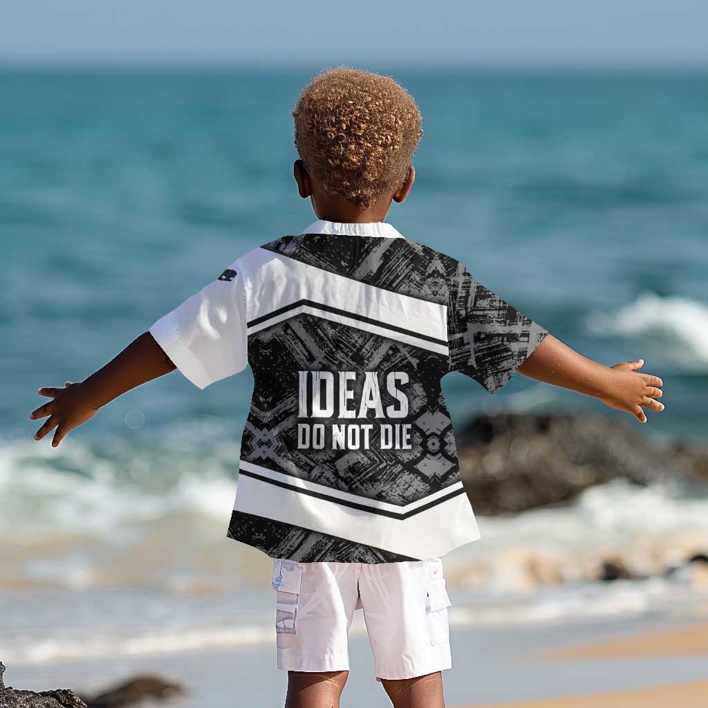 Steve Biko Kid Hawaiian Shirt with Monochrome Portrait, Ideas Do Not Die Quote - African Pride