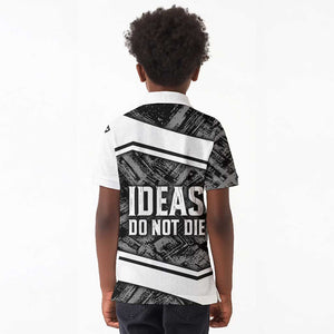 Steve Biko Kid Polo Shirt with Monochrome Portrait, Ideas Do Not Die Quote - African Pride
