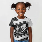 Steve Biko Kid T shirt with Monochrome Portrait, Ideas Do Not Die Quote - African Pride