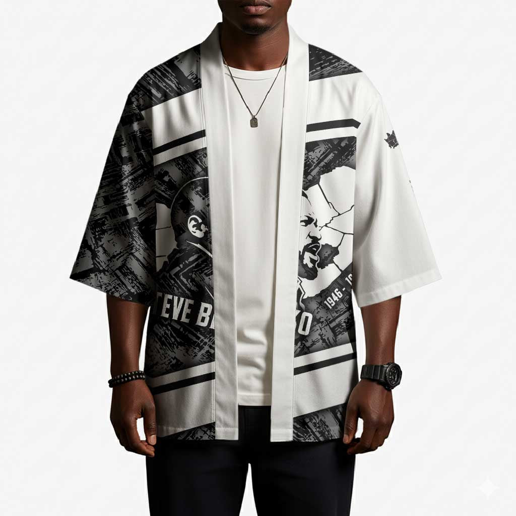 Steve Biko Kimono with Monochrome Portrait, Ideas Do Not Die Quote - African Pride