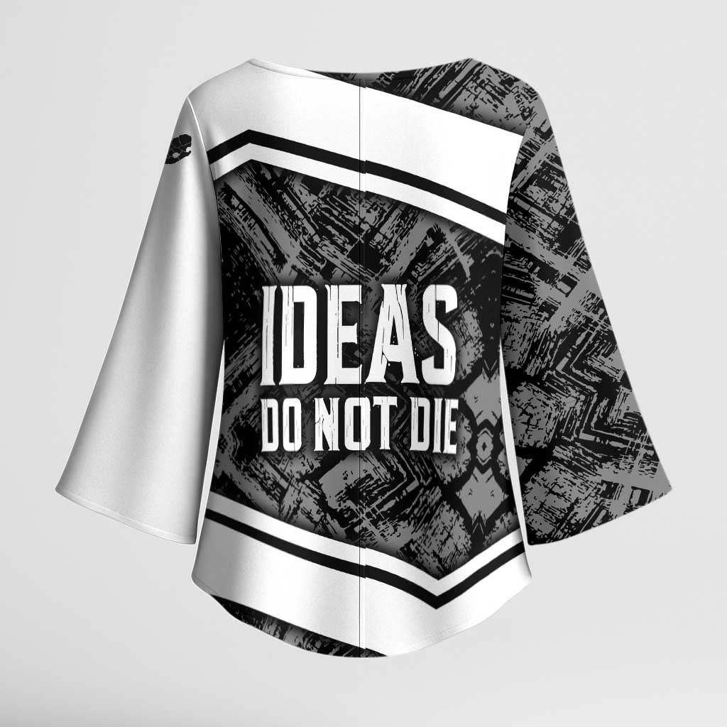 Steve Biko Kimono Sleeve Blouse with Monochrome Portrait, Ideas Do Not Die Quote - African Pride