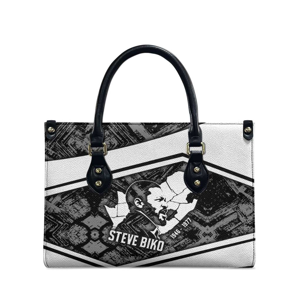 Steve Biko Leather Bag with Monochrome Portrait, Ideas Do Not Die Quote - African Pride