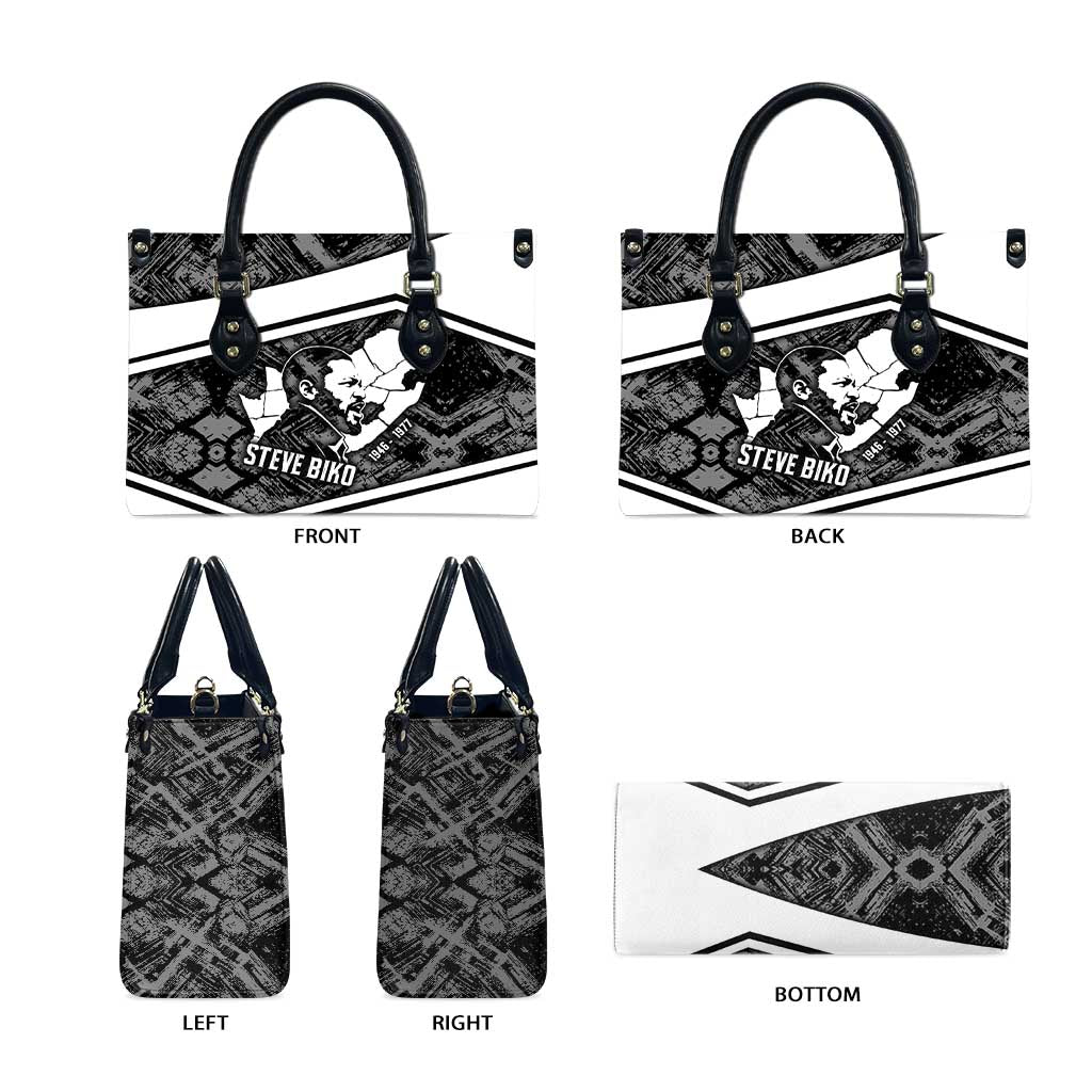 Steve Biko Leather Bag with Monochrome Portrait, Ideas Do Not Die Quote - African Pride