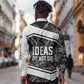 Steve Biko Long Sleeve Button Shirt with Monochrome Portrait, Ideas Do Not Die Quote - African Pride