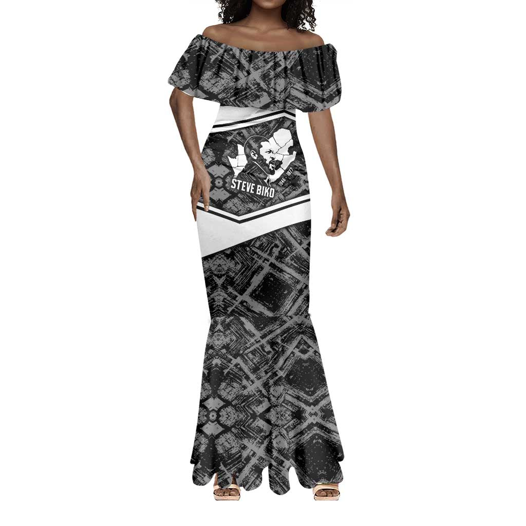 Steve Biko Mermaid Dress with Monochrome Portrait, Ideas Do Not Die Quote - African Pride