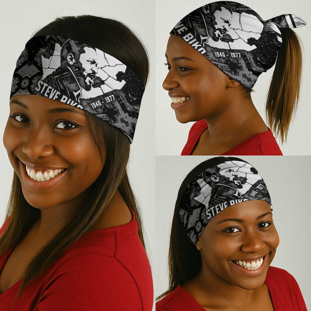 Steve Biko Neck Gaiter with Monochrome Portrait, Ideas Do Not Die Quote - African Pride