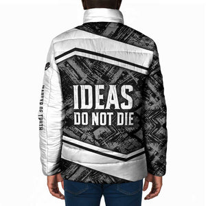 Steve Biko Padded Jacket with Monochrome Portrait, Ideas Do Not Die Quote - African Pride