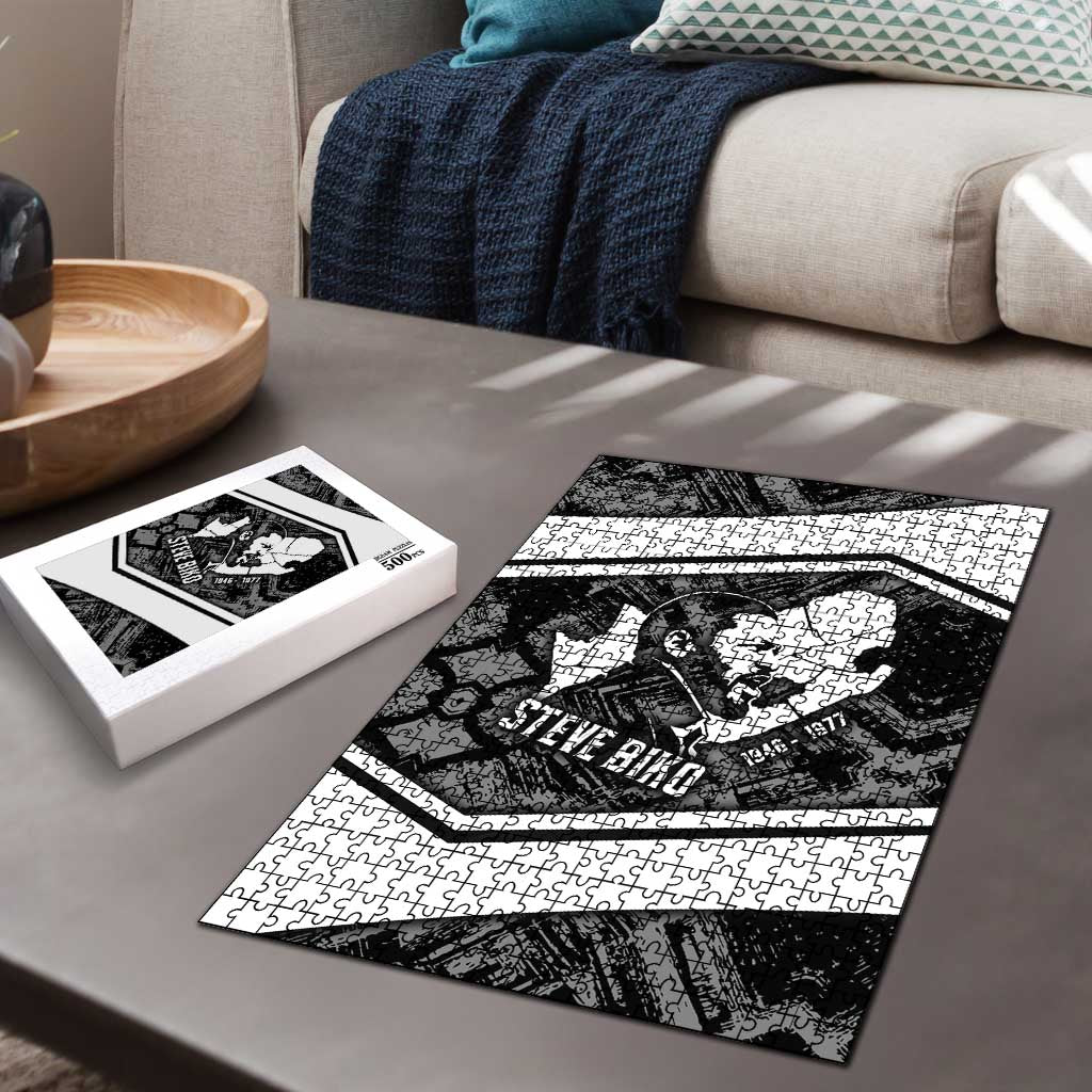 Steve Biko Puzzle with Monochrome Portrait, Ideas Do Not Die Quote - African Pride