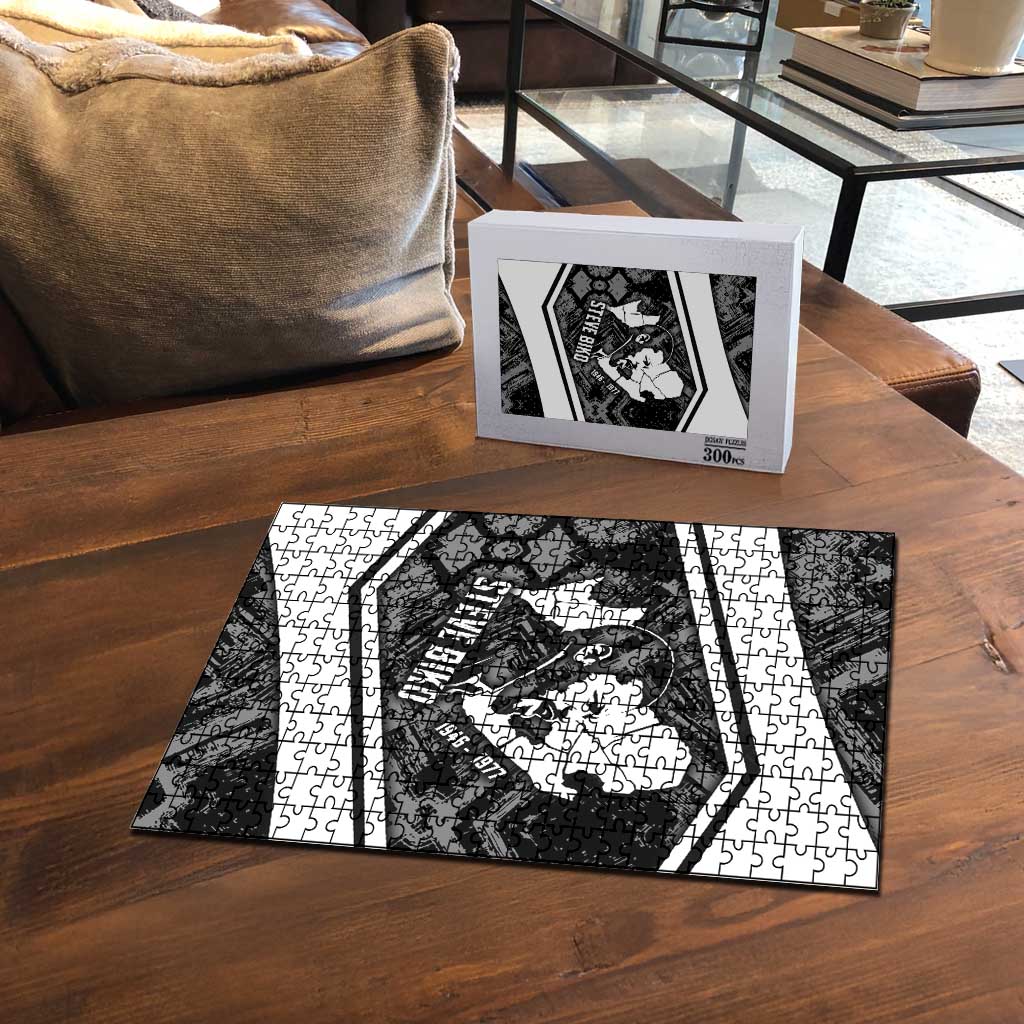 Steve Biko Puzzle with Monochrome Portrait, Ideas Do Not Die Quote - African Pride