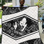 Steve Biko Quilt with Monochrome Portrait, Ideas Do Not Die Quote - African Pride