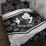 Steve Biko Quilt Bed Set with Monochrome Portrait, Ideas Do Not Die Quote - African Pride