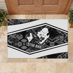 Steve Biko Rubber Doormat with Monochrome Portrait, Ideas Do Not Die Quote - African Pride