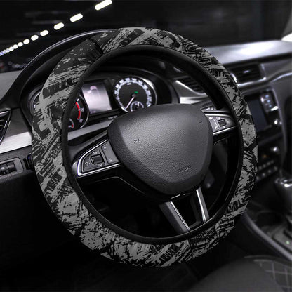 Steve Biko Steering Wheel Cover with Monochrome Portrait, Ideas Do Not Die Quote - African Pride