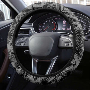 Steve Biko Steering Wheel Cover with Monochrome Portrait, Ideas Do Not Die Quote - African Pride