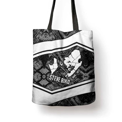 Steve Biko Tote Bag with Monochrome Portrait, Ideas Do Not Die Quote - African Pride