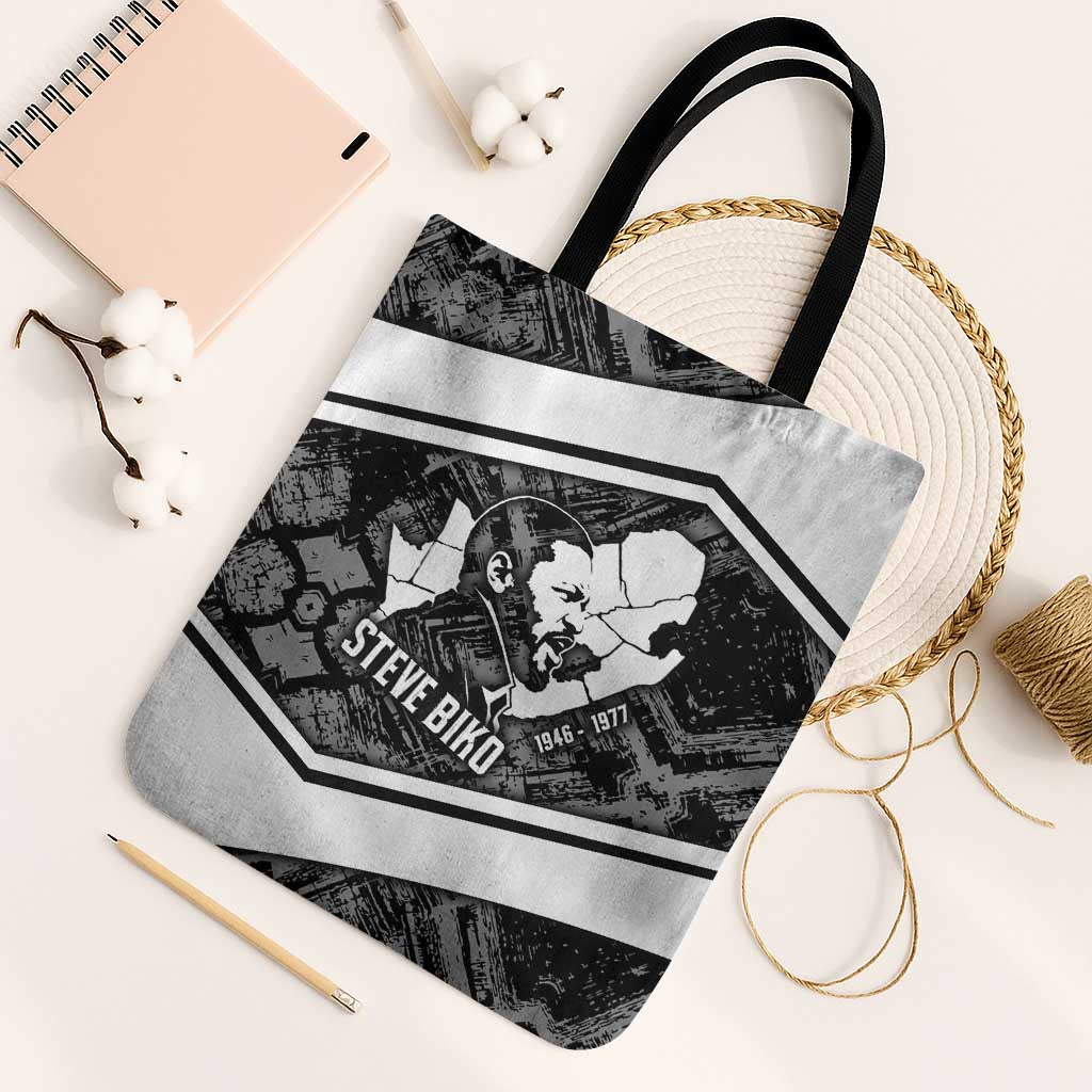Steve Biko Tote Bag with Monochrome Portrait, Ideas Do Not Die Quote - African Pride