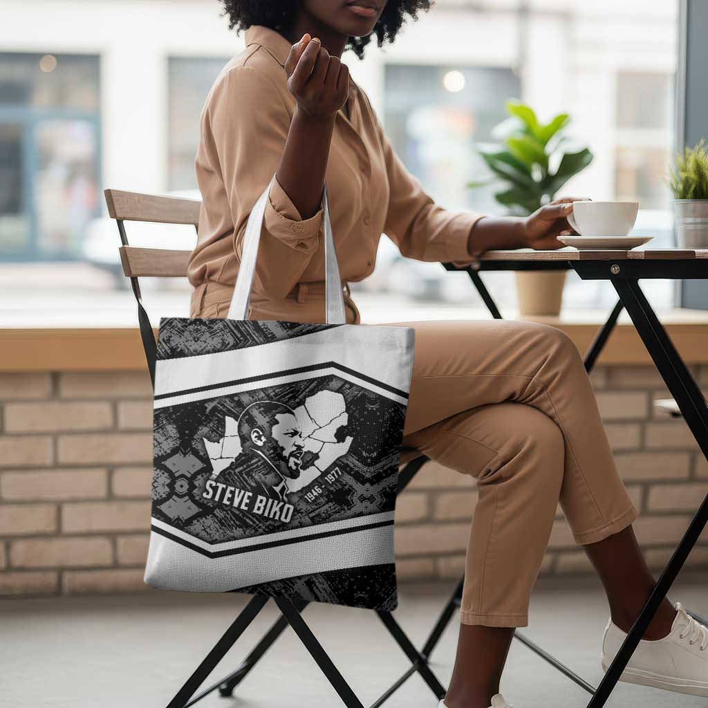 Steve Biko Tote Bag with Monochrome Portrait, Ideas Do Not Die Quote - African Pride