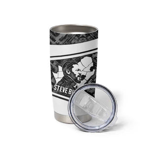 Steve Biko Tumbler Cup with Monochrome Portrait, Ideas Do Not Die Quote - African Pride
