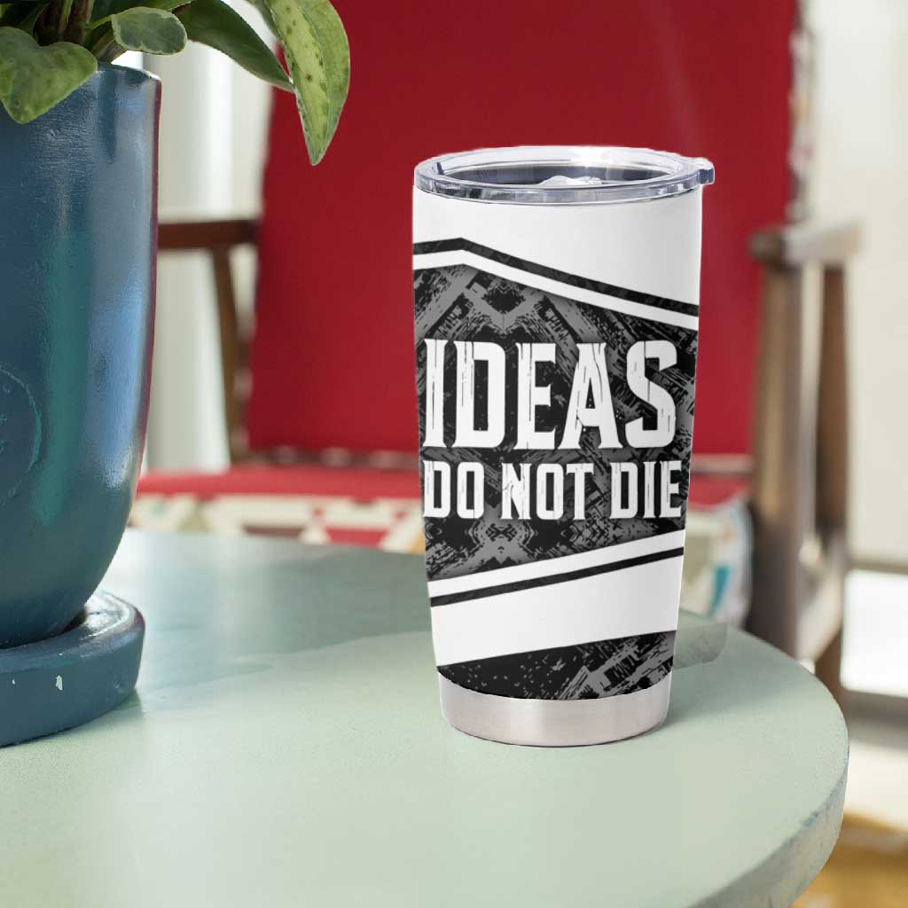 Steve Biko Tumbler Cup with Monochrome Portrait, Ideas Do Not Die Quote - African Pride