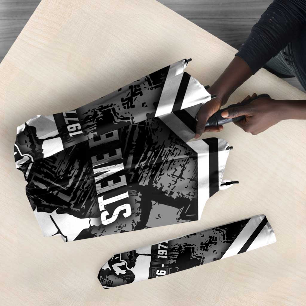 Steve Biko Umbrella with Monochrome Portrait, Ideas Do Not Die Quote - African Pride