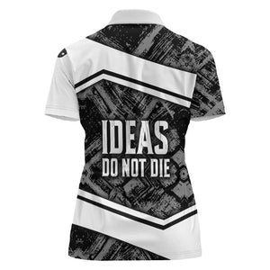 Steve Biko Women Polo Shirt with Monochrome Portrait, Ideas Do Not Die Quote - African Pride