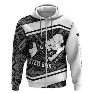Steve Biko Zip Hoodie with Monochrome Portrait, Ideas Do Not Die Quote - African Pride
